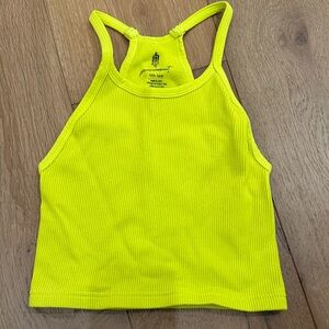 Free People Lemon Ribbed Tank
